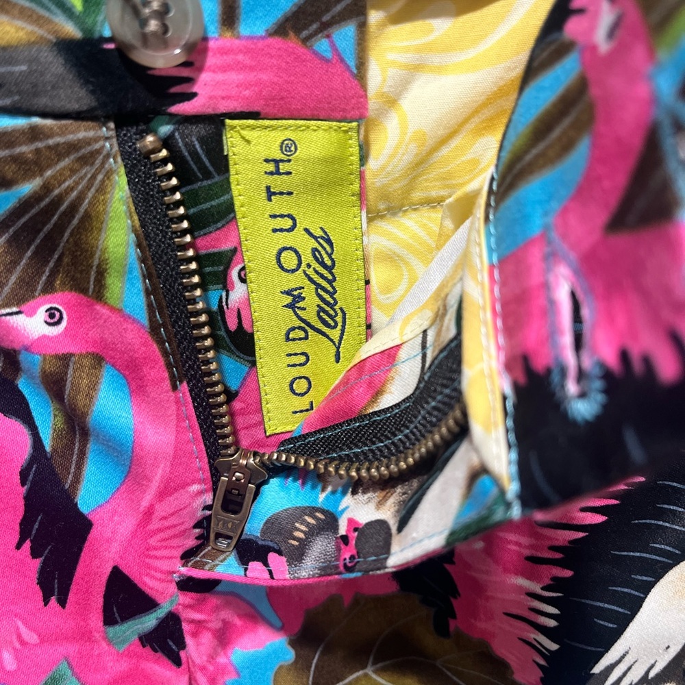 Women's Stretch‎ Loudmouth Golf Flamingo Print Capri Cropped Pants Size 4 - Picture 7 of 14
